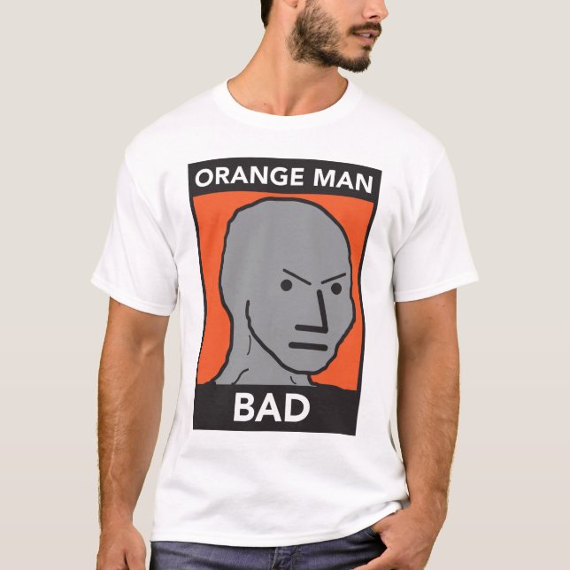 Orange Mann-Schlechtes T-Shirt (Vorderseite)