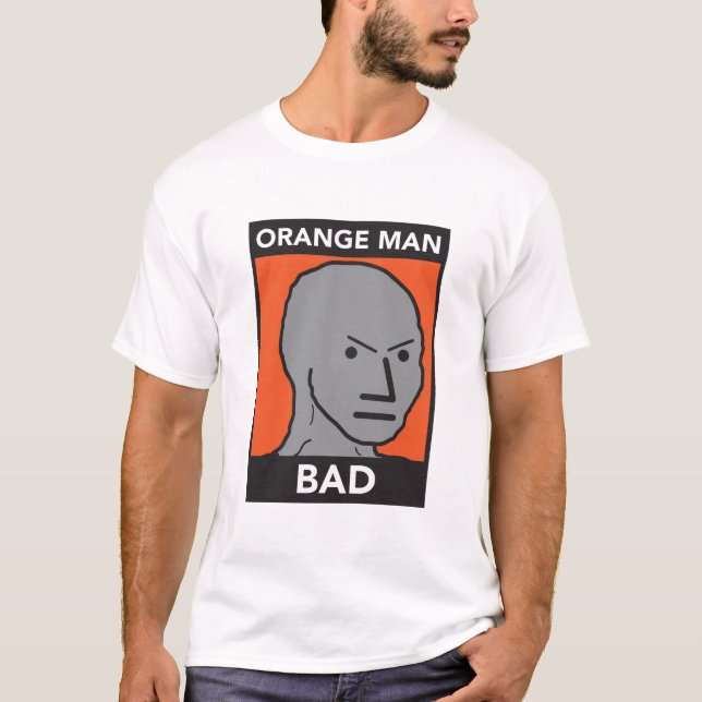 Orange Mann-Schlechtes T-Shirt (Vorderseite)