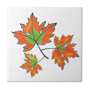 Orange Maple Leaf Fliese