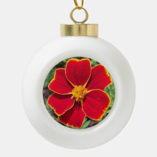 Orange Maragold Keramik Kugel-Ornament