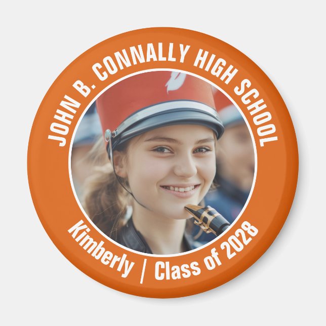 Orange Marching Band Foto High School Spirit Magnet (Vorne)