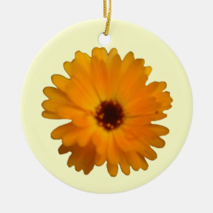 Orange Marigold Benutzerdefinierter Geburtstag Keramikornament