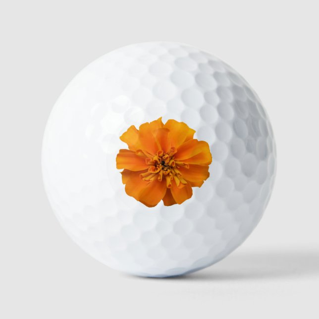 Orange Marigold Blume Golfball (Vorderseite)
