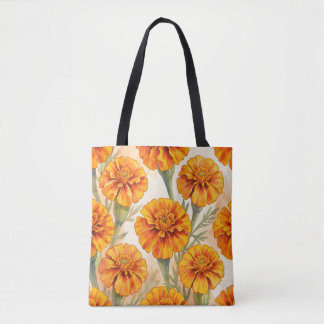Orange marigold flowers pattern