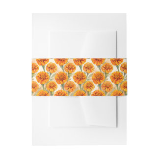 Orange marigold flowers pattern einladungsbanderole