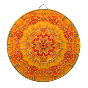 Orange Marigold Mandala Dartscheibe