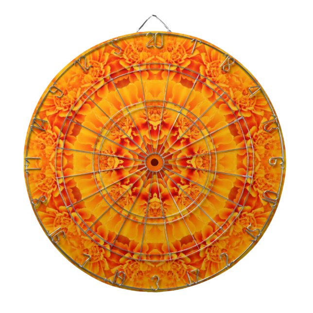 Orange Marigold Mandala Dartscheibe (vorne)