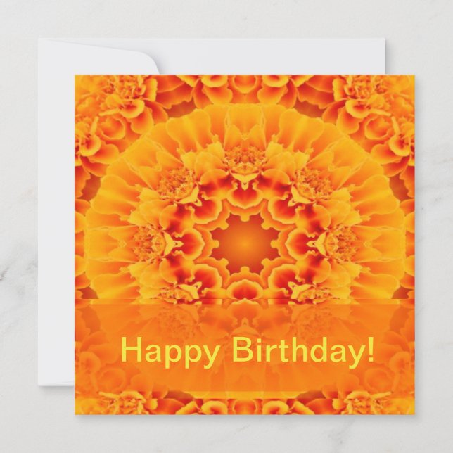Orange Marigold Mandala Mitteilungskarte (Vorderseite)