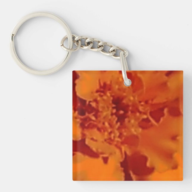 Orange Marigold Schlüsselanhänger (Vorderseite)