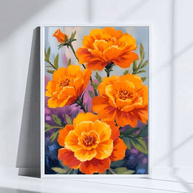 Orange Marigolds | October Flower Watercolor Poster (Von Creator hochgeladen)