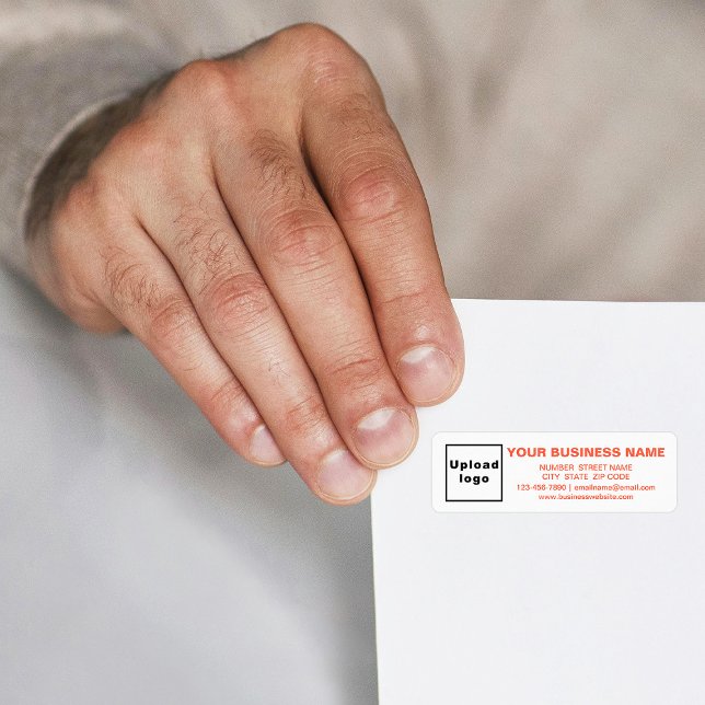 Orange-Markenbezeichnungen Texte zur Rücksendeadre (Return address label with your business brand in orange texts)