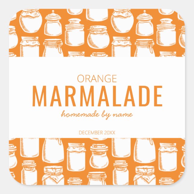 Orange-Marmalade-Aufkleber Quadratischer Aufkleber (Vorderseite)