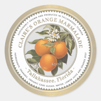 Orange Marmalade behält Vintages Gold Runder Aufkleber