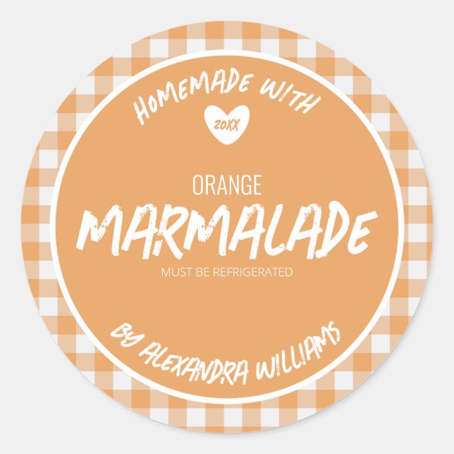Orange Marmalade Classic Round Sticker (Vorderseite)