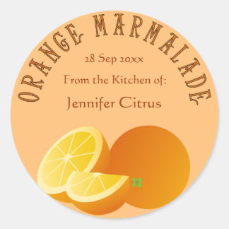 Orange Marmalade - individuell anpassbare Lebensmi Runder Aufkleber