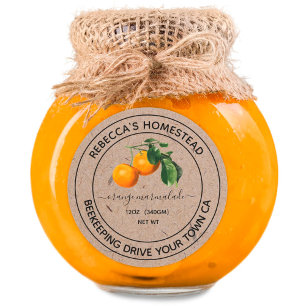 Orange Marmalade Kraft Paper Canning Jar Labels Runder Aufkleber