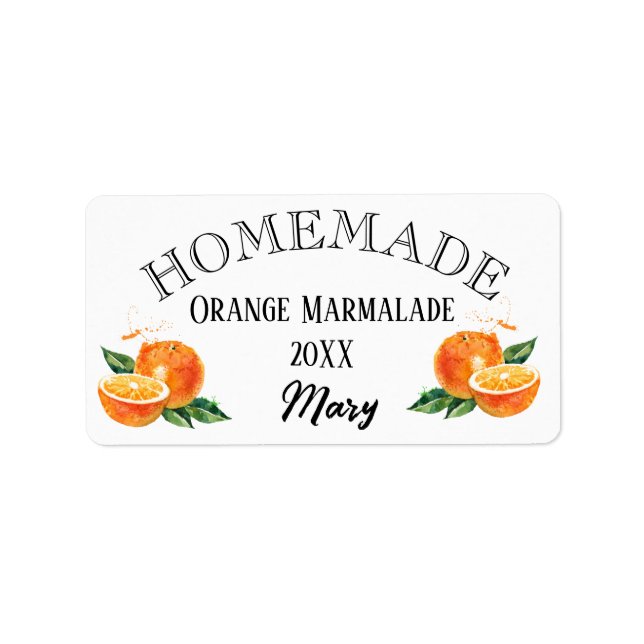 Orange Marmalde Jar Label personalisiert Adressaufkleber (Vorne)