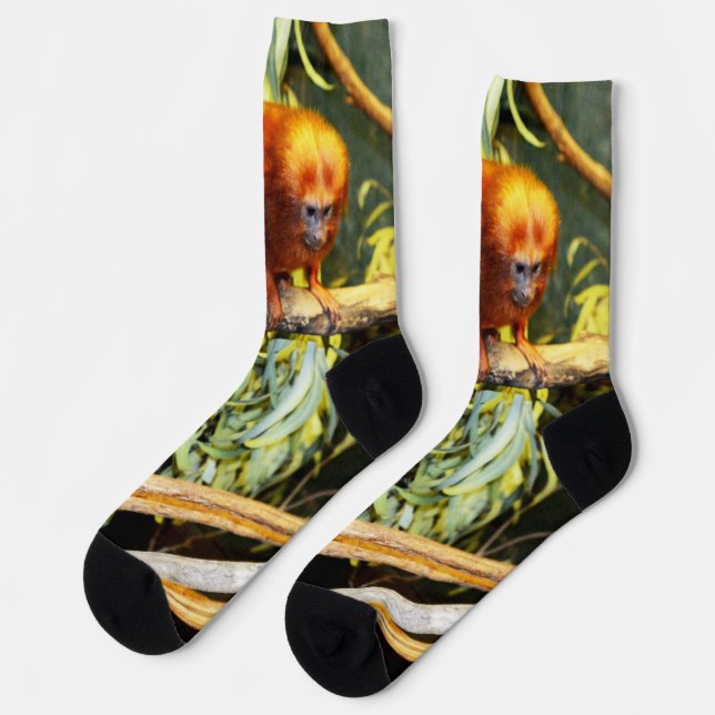 Orange Marmoset, Crew Socken (Linkes Detail)