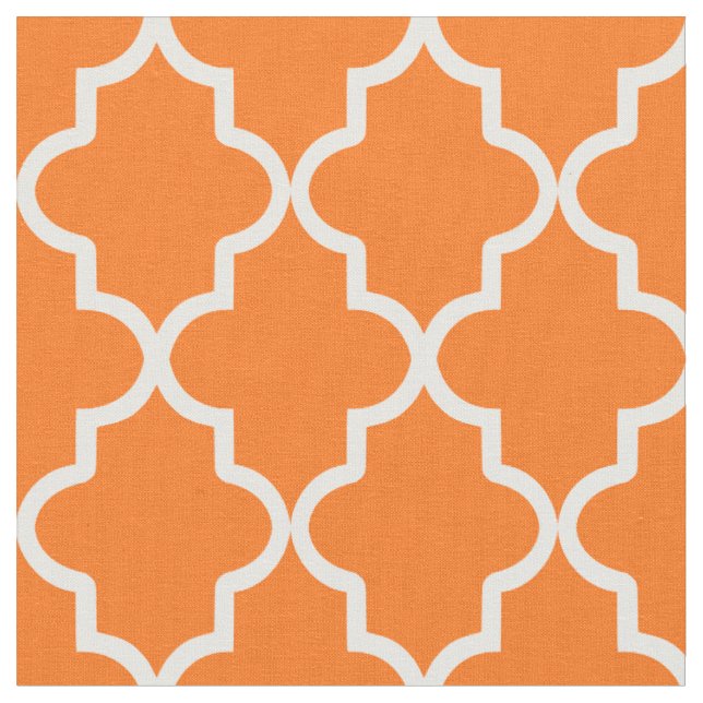Orange marokkanische Quatrefolie Stoff (Nahaufnahme)