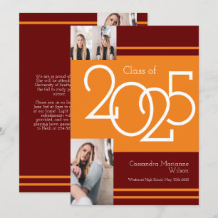 Orange Maroon School Colour Abschluss Ankündigung