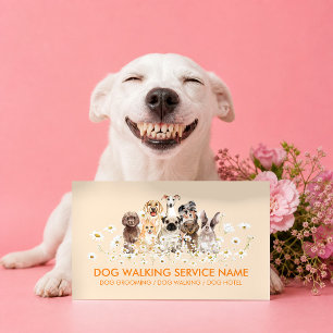 Orange-Massagetherapie-Wasserfarben-Hund Visitenkarte