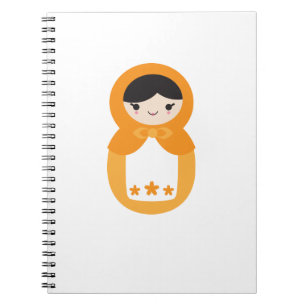 Orange Matryoshka Doll Notizblock