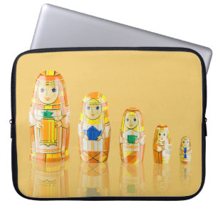 Orange Matryoshka russische Puppen-Laptop-Hülse Laptopschutzhülle