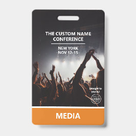 Orange Media Access Pass QR Code Custom Conference Ausweis