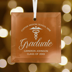 Orange Medical School Abschluss Weihnachten Ornament Aus Glas