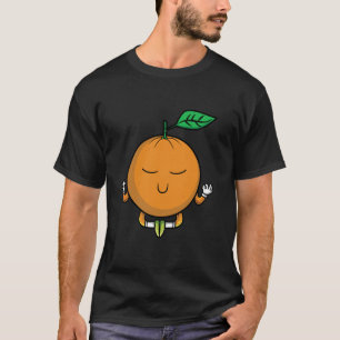 Orange Meditation Frucht für Frauen Lustiges Yoga T-Shirt