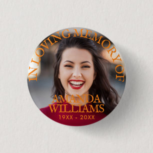 Orange Memorial zum Personalisierten Foto Button