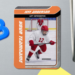 Orange Metall-Eishockey-Foto Magnet