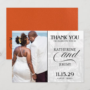 Orange Mexico Passport Dankeskarte