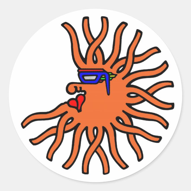 Orange Migrozalt Runder Aufkleber (Vorderseite)