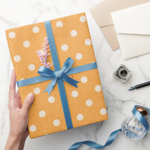 Orange Mimolette Vintage Polka Dot Geschenkpapier