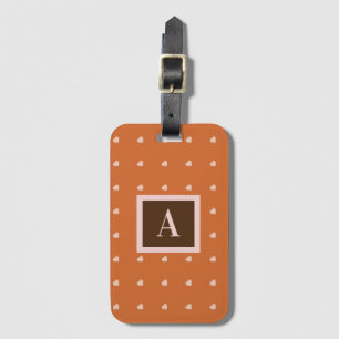Orange Mini Hörer Hintergrundmonogramm gebrannt Gepäckanhänger