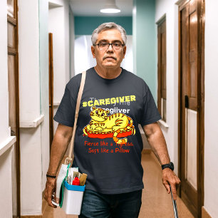 Orange Mini Tigress on Pillow Cartoon T-Shirt