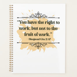 Orange Minimalistisch Bhagavad Gita Zitat Inspirie Planer