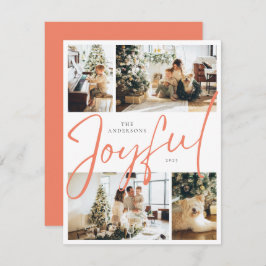 Orange Minimalistisch Four Foto Joyful Weihnachten