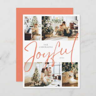 Orange Minimalistisch Four Foto Joyful Weihnachten