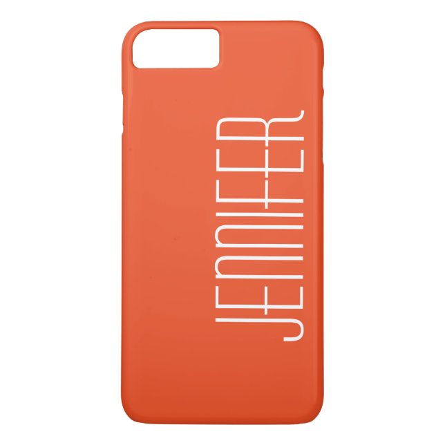 Orange Minimalistisch Personalisiert Jumbo Name Ei Case-Mate iPhone Hülle (Rückseite)