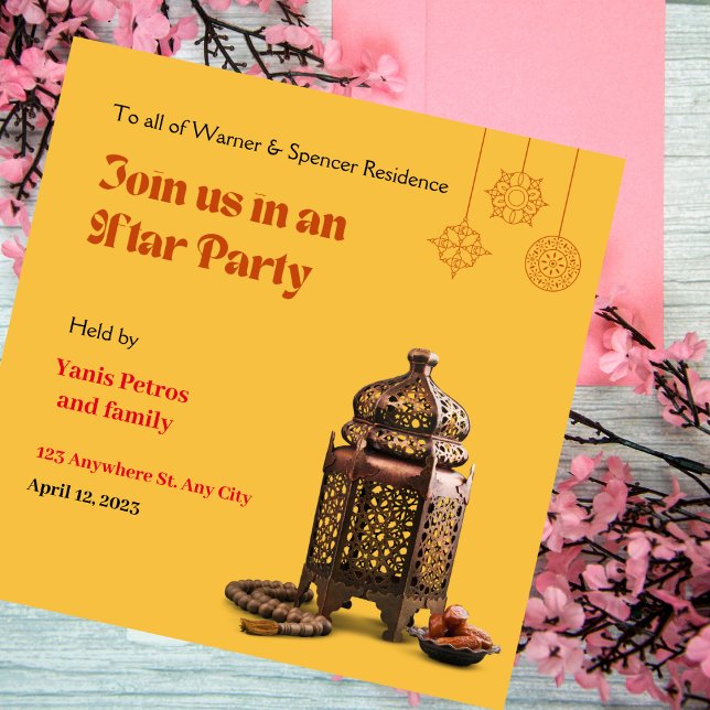 Orange Minimalistisch Ramadan Iftar Einladung (Von Creator hochgeladen)