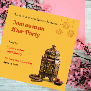 Orange Minimalistisch Ramadan Iftar Einladung