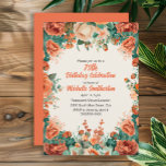 Orange Mint Green Watercolor Floral 75. Geburtstag Einladung<br><div class="desc">Elegante Orange und Minzgrün Aquarell Blumenfall/Herbst Geburtstagsfeier Einladung für Frauen. Diese Einladung ist für einen 75. Geburtstag konzipiert,  kann aber für jeden Altersgruppen angepasst werden. Kontaktieren Sie mich,  um Hilfe bei Ihren Anpassungen zu erhalten oder um zusätzliche Matching oder Koordination von Zazzle Produkten für Ihre Veranstaltung zu beantragen.</div>