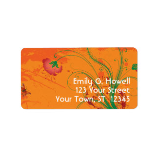 Orange mit dem Label "Red Blume" Adressaufkleber