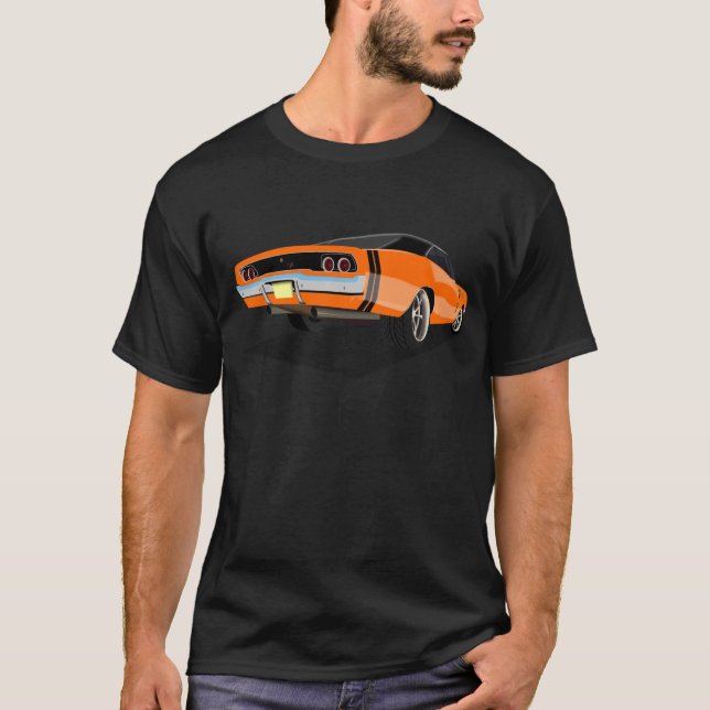 Orange mit Ladegerät der schwarzen Streifen-"68 T-Shirt (Vorderseite)