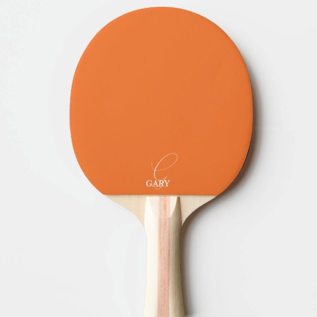 Orange Mit Monogramm Ping Pong Paddle Tischtennis Schläger (Von Creator hochgeladen)
