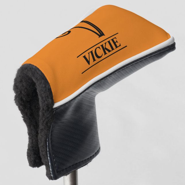 Orange Mit Monogramm Putter Golf Head Cover Golf Headcover (3/4 Vorderseite)
