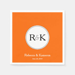 Orange Mit Monogramm Wedding Serviette