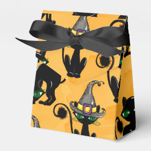 ORANGE MIT NIEDLICHEN HALLOWEEN KATZEN GRÜNE AUGEN GESCHENKSCHACHTEL